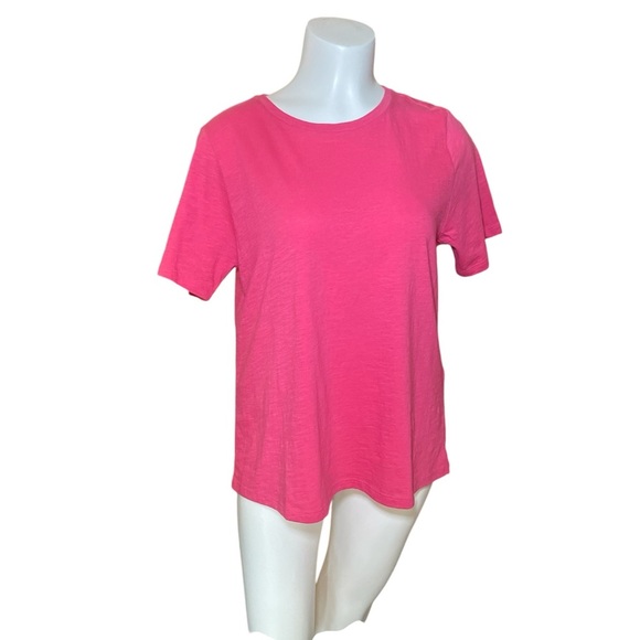 Eileen Fisher Organic Cotton Pink Slubby Jersey Tee sz XS - Picture 1 of 6